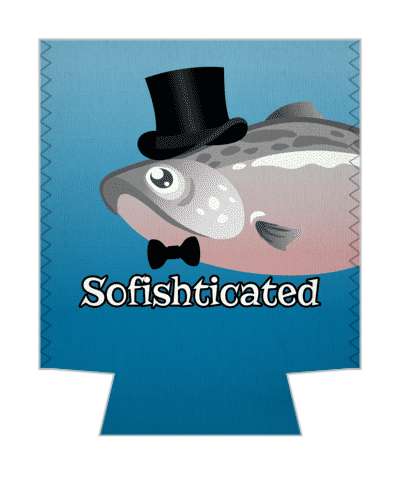 sofishticated sophisticated fish bowtie top hat pun stickers, magnet