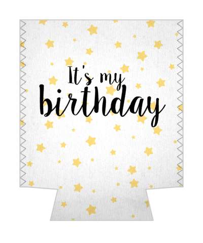 soft stars its my birthday cursive stickers, magnet