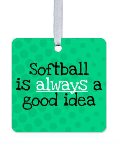 softball is always a good idea green pattern circles stickers, magnet
