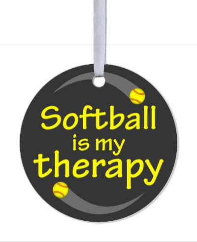 softball is my therapy sports balls circle stickers, magnet