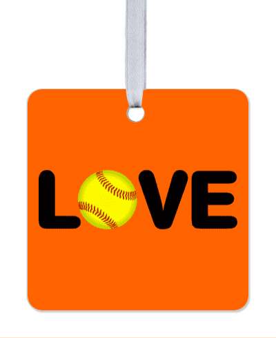 softball love orange stickers, magnet