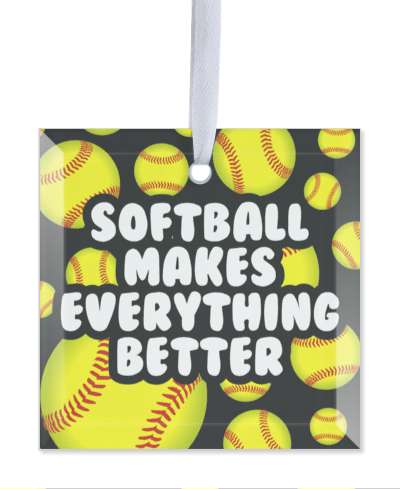 softball makes everything better black softballs stickers, magnet