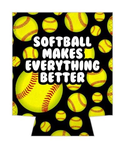 softball makes everything better softballs black stickers, magnet