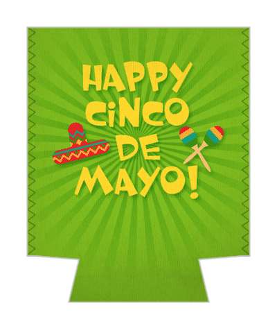 sombrero happy cinco de mayo maracas green burst stickers, magnet
