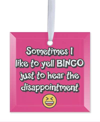 sometimes i like to yell bingo just to hear the disappointment laughing smile face stickers, magnet