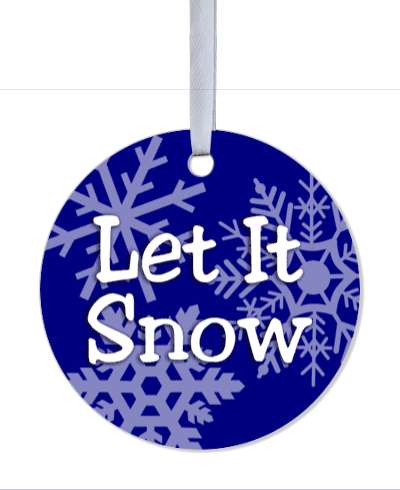 song classic let it snow snowflakes christmas stickers, magnet