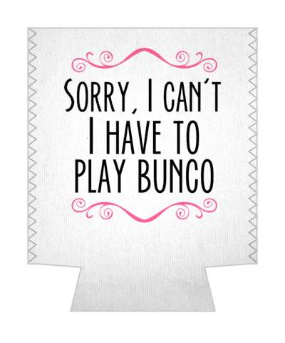 sorry i cant i have to play bunco classy fancy white stickers, magnet