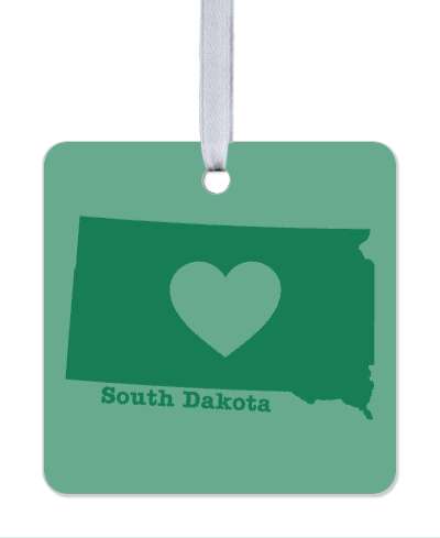 south dakota state silhouette heart stickers, magnet