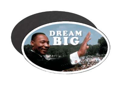 speech dream big martin luther king jr waving colorful stickers, magnet