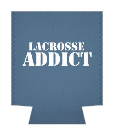 sports fan stencil white blue lacrosse addict stickers, magnet