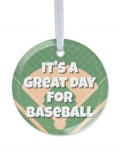 sports field its a great day for baseball fan stickers, magnet