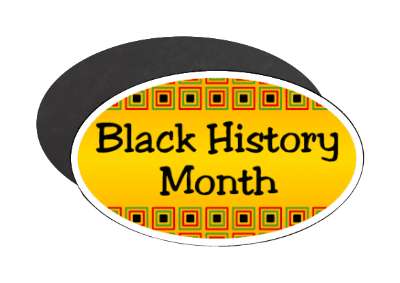 square pattern black history month african stickers, magnet