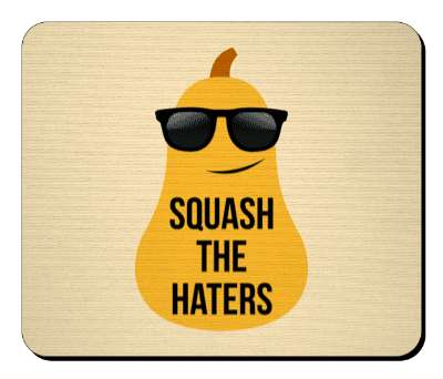 squash the haters vegetable with shades on stickers, magnet