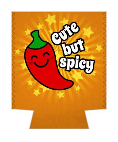 star burst orange chili pepper smiling cute but spicy stickers, magnet