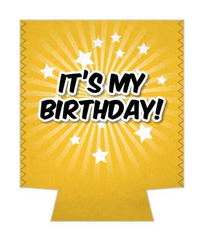 star burst rays its my birthday orange stickers, magnet