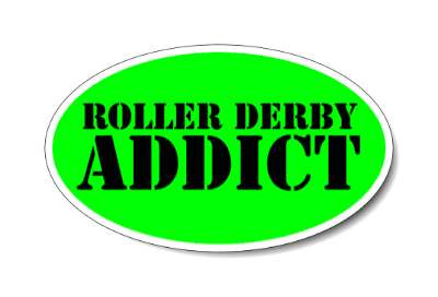 stencil black green roller derby green stickers, magnet