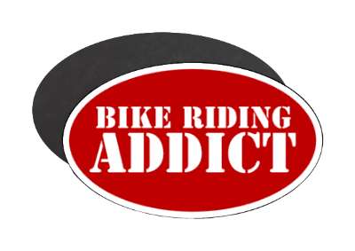 stencil deep red bike riding addict stickers, magnet