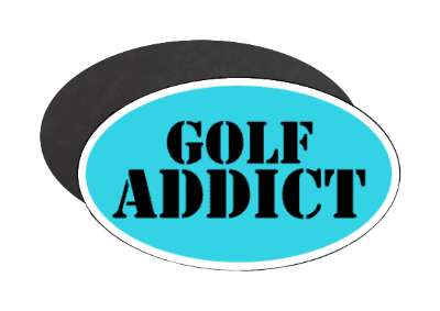 stencil golf addict aqua stickers, magnet