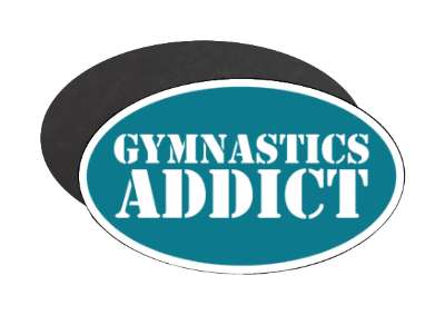 stencil gymnastics addict fanatic gymnast stickers, magnet