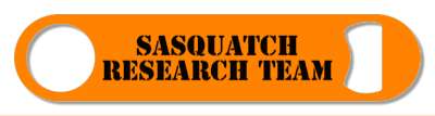 stencil orange black sasquatch research team stickers, magnet