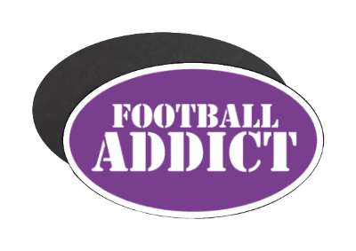 stencil purple white football addict stickers, magnet
