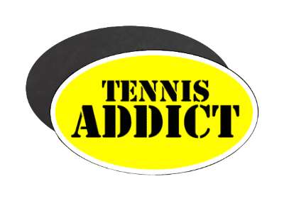 stencil tennis addict black yellow stickers, magnet