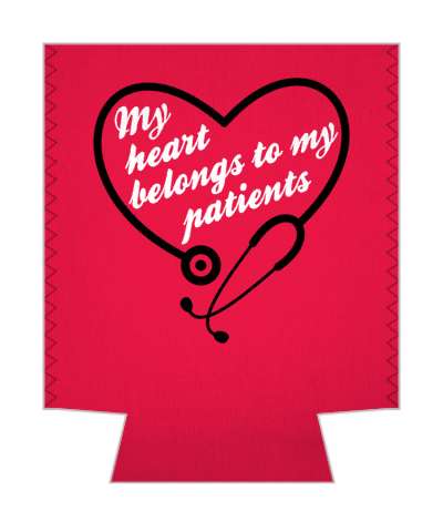 stethoscope heart red my heart belongs to my patients stickers, magnet