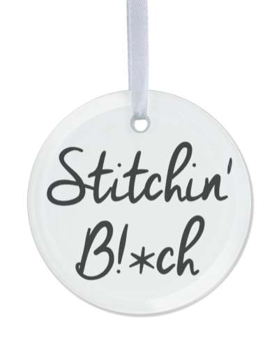 stitching bitch funny censored stickers, magnet