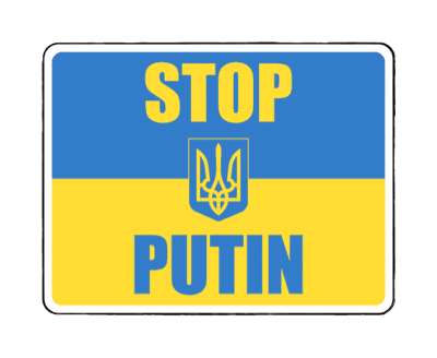stop putin support flag colors war stand for ukraine  stickers, magnet