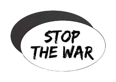 stop the war protest peace black paint stickers, magnet