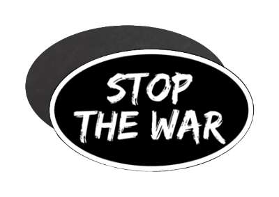 stop the war protest peace white paint stickers, magnet