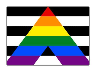 straight ally pride flag heart stripes colors lgbtq lgbt stickers, magnet