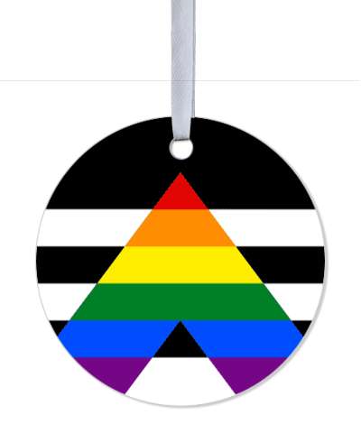 straight ally pride flag lgbt metal circle stickers, magnet