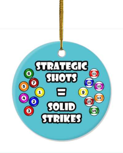 strategic shots equals solid strikes pool balls teal stickers, magnet