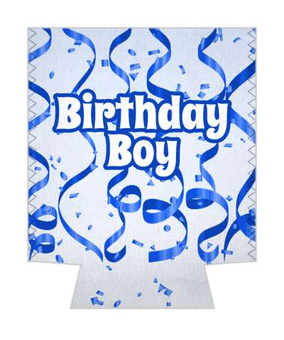 streamers confetti birthday boy blue stickers, magnet