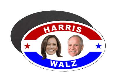 stylized faces cute political harris 2024 walz democrats stickers, magnet