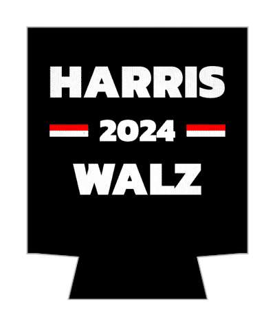 stylized political black white lines vote harris 2024 walz dem campaign stickers, magnet