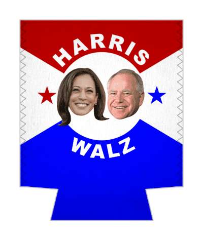 stylized political cute faces vote harris 2024 walz dem campaign stickers, magnet