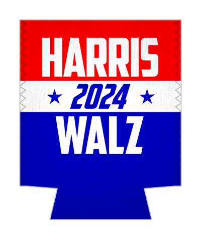 stylized political red white blue vote harris 2024 walz dem campaign stickers, magnet