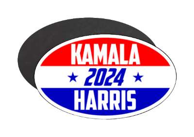 stylized red blue white stars harris 2024 president stickers, magnet