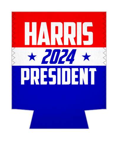stylized red white blue stars harris 2024 president stickers, magnet