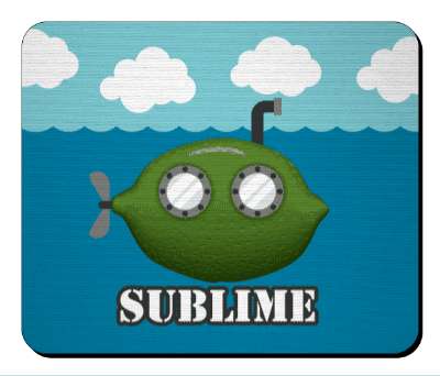 sublime green lime submarine under water pun stickers, magnet