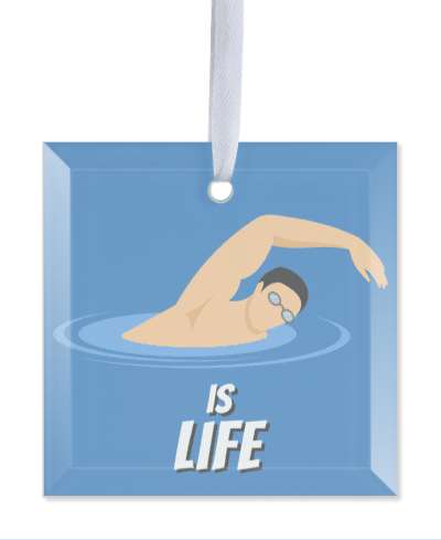 swimming is life water swimmer blue stickers, magnet