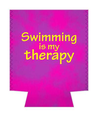 swimming is my therapy purple stickers, magnet
