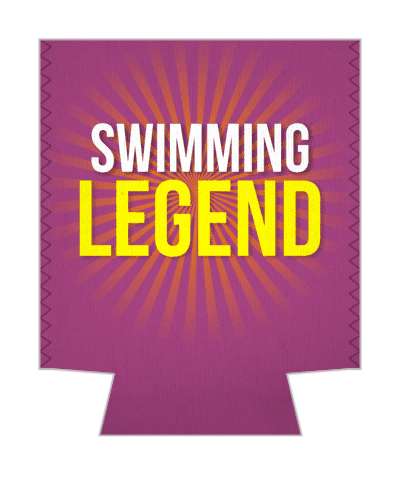 swimming legend purple orange rays stickers, magnet
