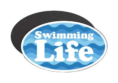 swimming life water waves pattern stickers, magnet