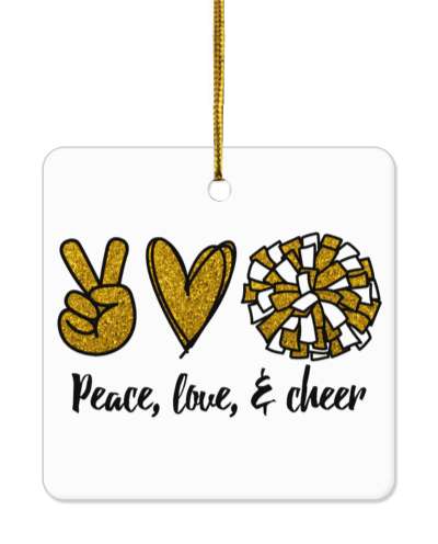 symbols peace love cheerleading pom pom hand sign heart stickers, magnet