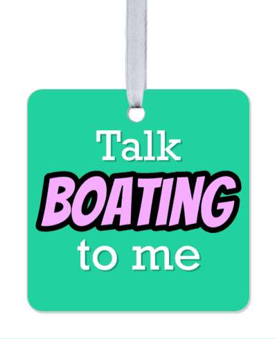 talk boating to me green stickers, magnet