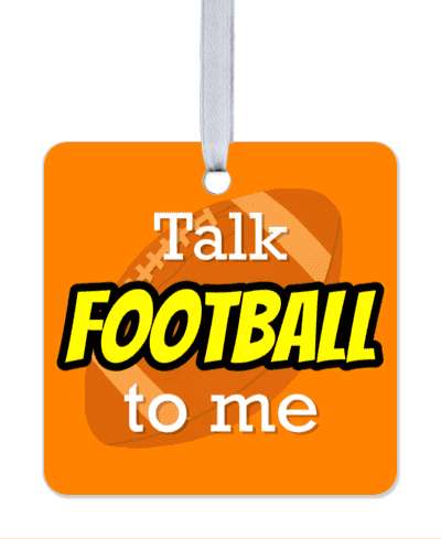 talk football to me orange yellow stickers, magnet