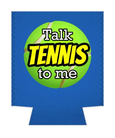 talk tennis to me blue tennisball stickers, magnet